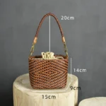 Women's Crossbody Bag Genuine Leather Literature and Art Chinese Style Small Square Bag Retro Handwoven Personalized Women's Bag - imagine 6