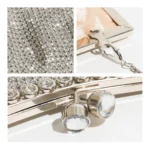 Rhinestone Beading Stylish Woman's Chain Crossbody Purse Shine Female Party Evening Tote Handbag Lady Trend Shoulder Bag - imagine 5