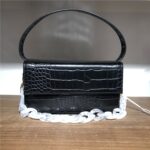 Square Box Women Top-Handle Bag Crocodile Pattern Shoulder Bags Simple Design Handbag Purse Wallet Leather