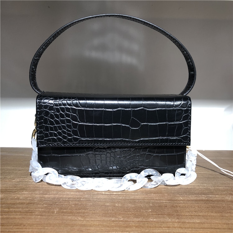 556937184 Square Box Women Top-Handle Bag Crocodile Pattern Shoulder Bags Simple Design Handbag Purse Wallet Leather - imagine 1