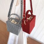 With Code Lock Houndstooth Box Shoulder Bag New Elegant Korean Purses And Handbags Female Big Square Crossbody Retro Bag - imagine 4