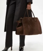 Genuine Leather Women Large Tote Bag Luxury Design Large Capacity Travel Bag Vintage Suede Handbags Crossbody Bag - imagine 3