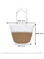 Straw Bag and Hat Set for Women, Beach Vacation, Versatile Sun Protection Wide Brim Hat, Commute Travel Large Capacity Tote Bag - imagine 2