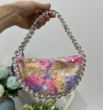 Ultra shiny diamond inlaid underarm bag with rhinestone shoulder bag for carrying - imagine 5