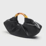 Pleated PU Leather Women Top Handlde Purse Dumpling Ruched Clutch Bag Designer Handbag Chic Fashion Phone Pouch - imagine 5