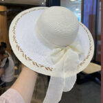 Straw Bag and Hat Set for Women, Beach Vacation, Versatile Sun Protection Wide Brim Hat, Commute Travel Large Capacity Tote Bag - imagine 15