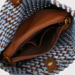 Soft Leather Woven Shoulder Bag Large Fashion Tote Bag Women Top Handle Handbags 2 Pcs Set Luxury Design Crossbody Bag - imagine 4