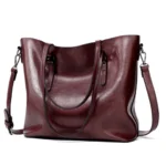Women Leather Handbags Lady Large Tote Bag Female Pu Shoulder Bags Bolsas Femininas Sac A Main Brown Black Red - imagine 10