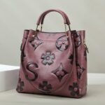 Handbag Women's Fashion Embossed Tote Bag Large Capacity Maternity Bucket Bag - imagine 7