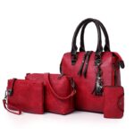 ValenKuci Leather Shoulder Messenger Bag Tote Bag Bolsa 4pcs/Set Women Composite Bag High Quality Ladies Handbag Female set bag - imagine 7