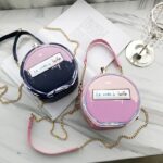 Round Letter Printed Perfume Bottle Pu Leather Casual Handbag Chain Purse Shoulder Bag - imagine 3
