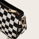 Fashion Personality Commuter All-Match Black And White Contrast Color Checkerboard Underarm Bag Girl Simple Temperament Women's Bag - imagine 4