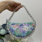 Ultra shiny diamond inlaid underarm bag with rhinestone shoulder bag for carrying - imagine 4