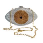 The Evil Eye Crystal Purse Women Evening Bag Gold Silver Black Party Clutch Bag Lady Minaudiere Banquet Pochette Handbag - imagine 6