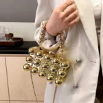 Fashionable mini lipstick bag trendy and versatile pearl chain crossbody bag - imagine 5