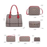 Women's Handbags Female Shoulder Messenger Bag PU leather High Quality Retro 6-piece Set - imagine 2