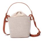 Linen pumping bucket bag portable dual-use female bag women's shoulder bag