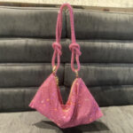 New Rhinestone Underarm Bag Inlaid With Diamonds Full Diamond Handbag Pink Bag Hand Carry Small Bag Women's Bag - imagine 3