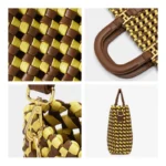 Soft Leather Woven Shoulder Bag Large Fashion Tote Bag Women Top Handle Handbags 2 Pcs Set Luxury Design Crossbody Bag - imagine 3