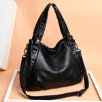 Middle-aged and elderly women's mother bag large capacity shoulder crossbody handbag sheepskin soft leather bag - imagine 7