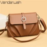High Quality Ruched Shoulder Bag Soft Leather Luxury Handbag Women Bags Designer Crossbody Bag Female Fashion Messenger Bag - imagine 7