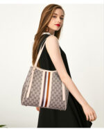 Women's Handbags Ladies Shoulder Bag PU Fashion Hit Color Printing Bottom Wear-resistant Rivets Large Capacity - imagine 2