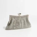 Rhinestone Beading Stylish Woman's Chain Crossbody Purse Shine Female Party Evening Tote Handbag Lady Trend Shoulder Bag - imagine 4
