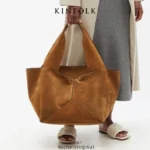 New Suede Bucket Bag Women's Shoulder Bag Shoppers Large Capacity Handbag Fashion Casual Versatile Crossbody Bag For Women - imagine 3
