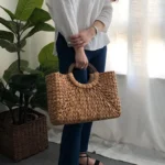 Women Vintage Rattan Handbag Female Bohemian Summer Beach Straw Bags Lady Simple Weave Bag Handmade Casual Large Tote - imagine 5