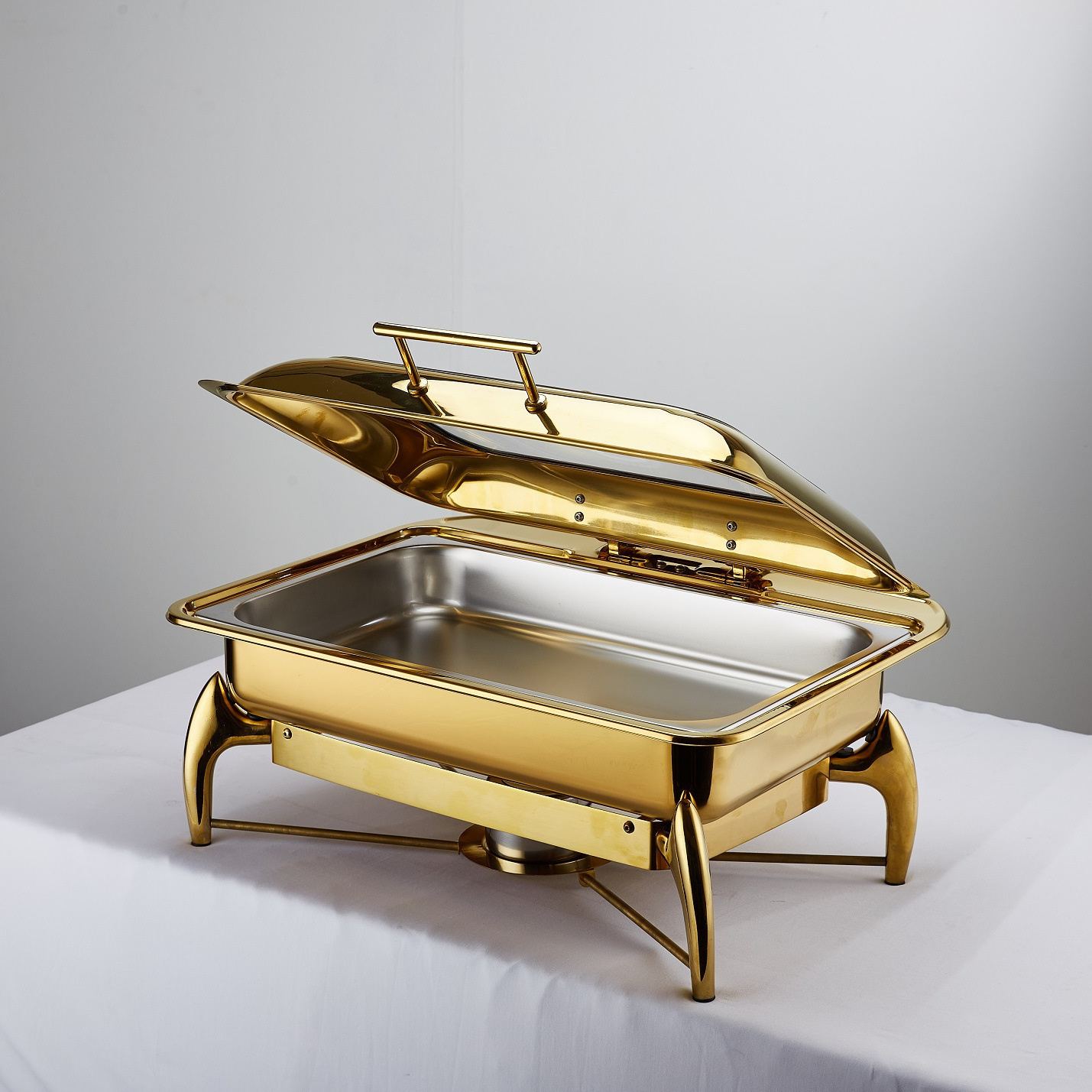00ec57cc-c4ae-4122-800a-08405f75b95c.jpg Hotel Restaurant Bufei Golden Stainless Steel Buffet Stove - imagine 1