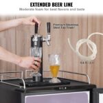 Beer Kegerator, Dual Tap Draft Beer Dispenser, Full Size Keg Refrigerator With Shelves, CO2 Cylinder, Drip Tray & Rail, 32°F- 75.2°F Temperature Control, Holds 1/6, 1/4, 1/2 Barrels, Black - imagine 5