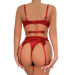 Sexy Two-Piece Lingerie Set for Women - Hollow Back Lace Design - imagine 5