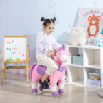 Kids Plush Toy Rocking Horse Pony Toddler Ride on Animal Rocker with Realistic Sounds - imagine 8