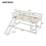 Twin over Twin Bunk Bed with Convertible Slide and Ladder White - imagine 3