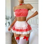 Sexy and Tempting Lingerie 4-Piece Set Passionate Maid Uniform for Women - imagine 2