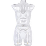 Spring and Summer Fashion Lace Complex Craft Gathered Hollow-out Mesh Sexy Lingerie Four-piece Set for Women - imagine 7