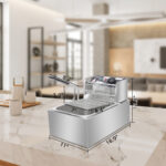 Electric Fryer Silver Stainless Steel Single Cylinder - imagine 6