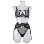 New mesh sexy and comfortable lingerie set, garter belt, Amazon hot selling erotic set - imagine 5