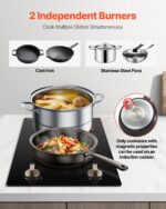 1800W 2 Burner Induction Cooktop Electric Countertop Burner Knob Control - imagine 2