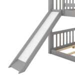 Full over Full Bunk Bed with Convertible Slide and Ladder  Gray - imagine 8