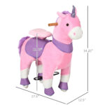 Kids Plush Toy Rocking Horse Pony Toddler Ride on Animal Rocker with Realistic Sounds - imagine 3