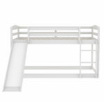 Twin over Twin Bunk Bed with Convertible Slide and Ladder White - imagine 2