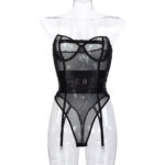 Style Transparent Invisible Strapless Bustier Corset Waist Belt Shapewear Bodysuit - imagine 6