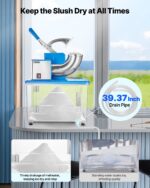 Commercial Ice Crusher 661LBS/H Electric Snow Cone Maker Shaved Ice Blue - imagine 4