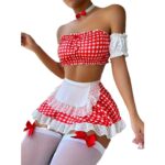 Sexy and Tempting Lingerie 4-Piece Set Passionate Maid Uniform for Women - imagine 5