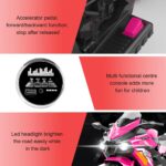 Kids Powered Ride-ons Toy, Kids Motorcycle For 3-6 Years, 12V Electric Ride On Motorcycle With Light Wheel & Bluetooth Music-Pink - imagine 4