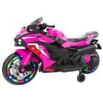 Kids Powered Ride-ons Toy, Kids Motorcycle For 3-6 Years, 12V Electric Ride On Motorcycle With Light Wheel & Bluetooth Music-Pink - imagine 9