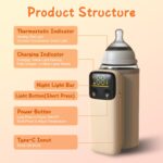 1Pc Portable Bottle Warmer With Night Light On The Go Baby Milk Warmer Milk Formula Warmer For Home Travel With 6 Heating Levels - imagine 8