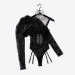 Sexy see through lace camisole buckle adjustable jumpsuit set with adjustable top and shoulder