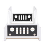 Twin Size Classic Car-Shaped Platform Bed with Wheels White - imagine 12